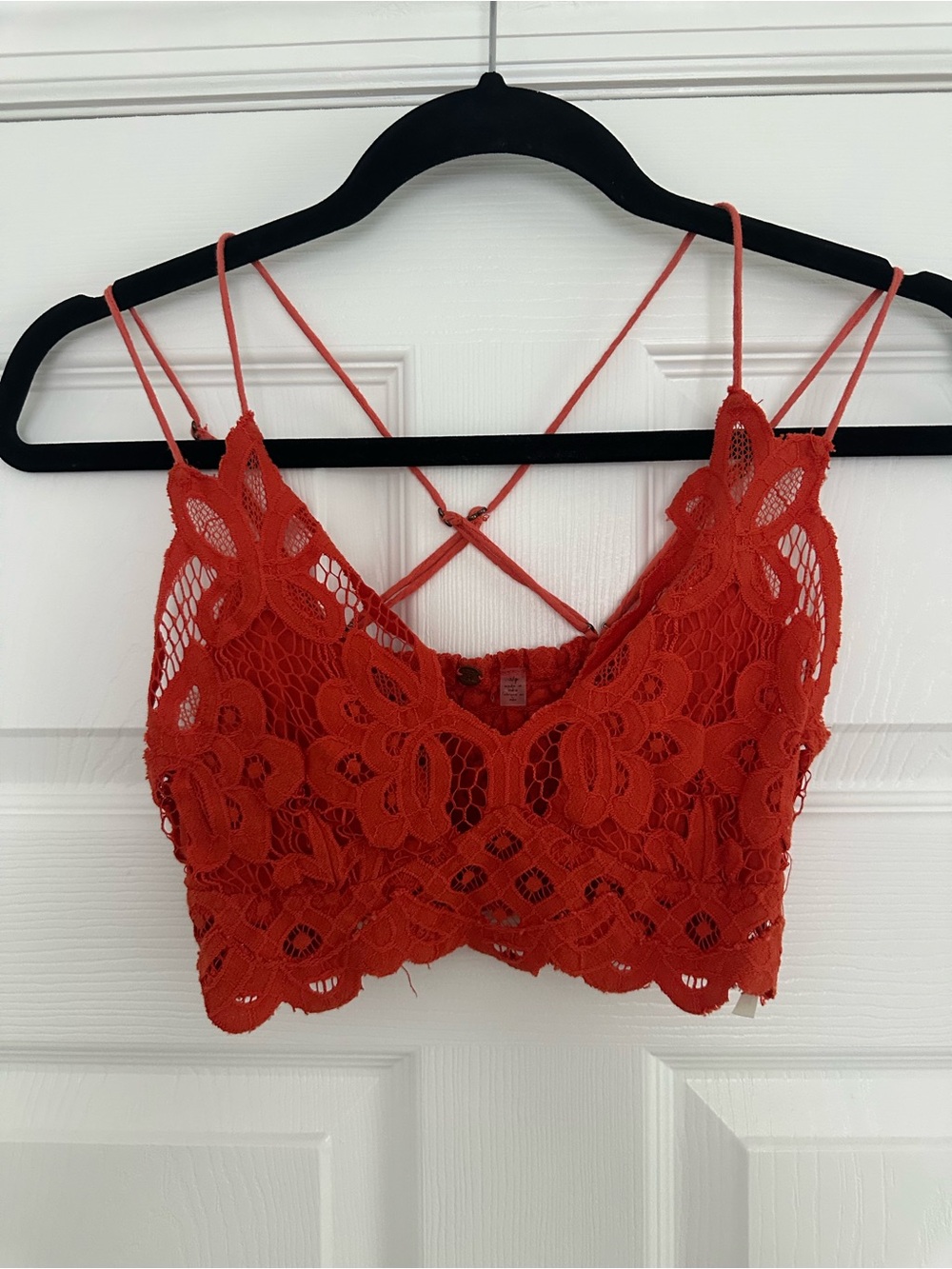 Free People Orange Lace Bralette size Small